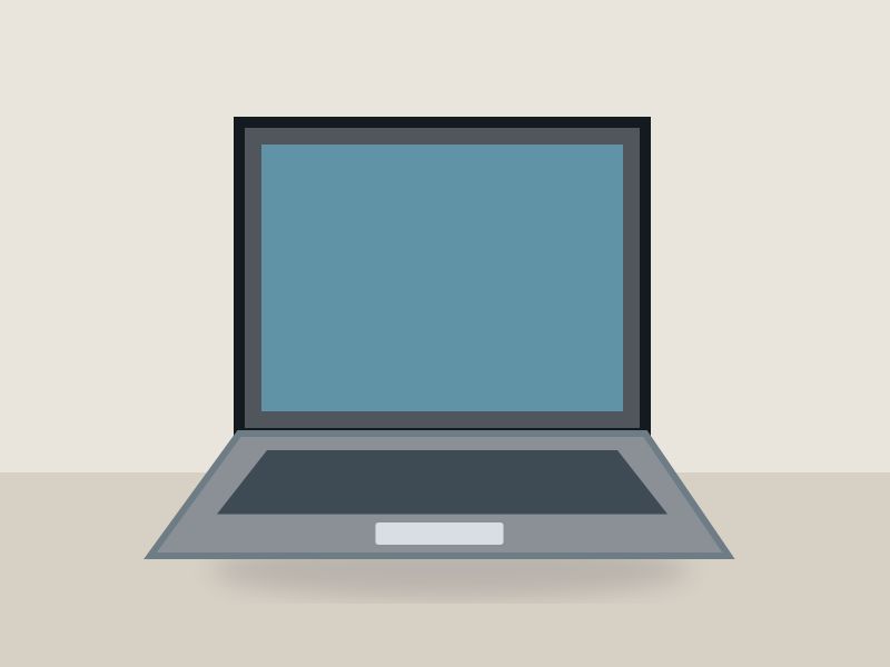 Light grey laptop